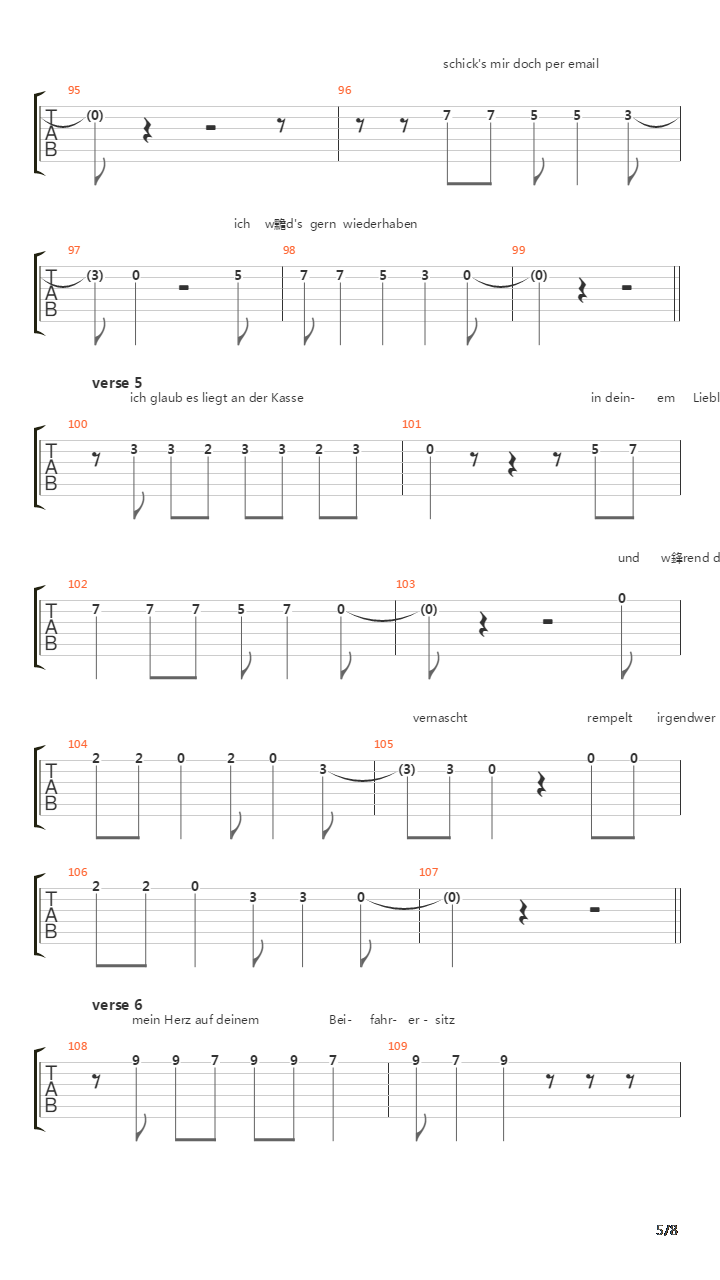 Herz吉他谱