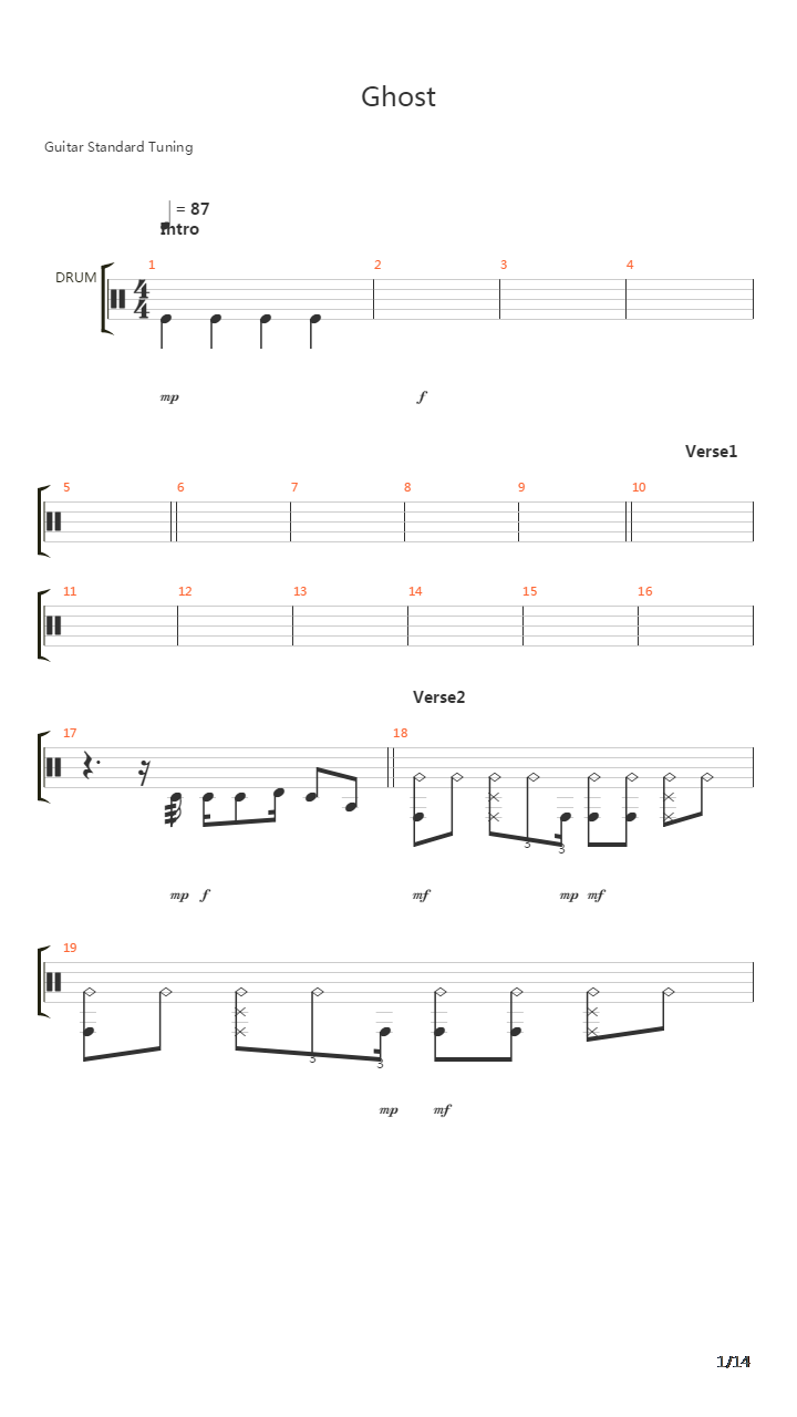 Ghost吉他谱