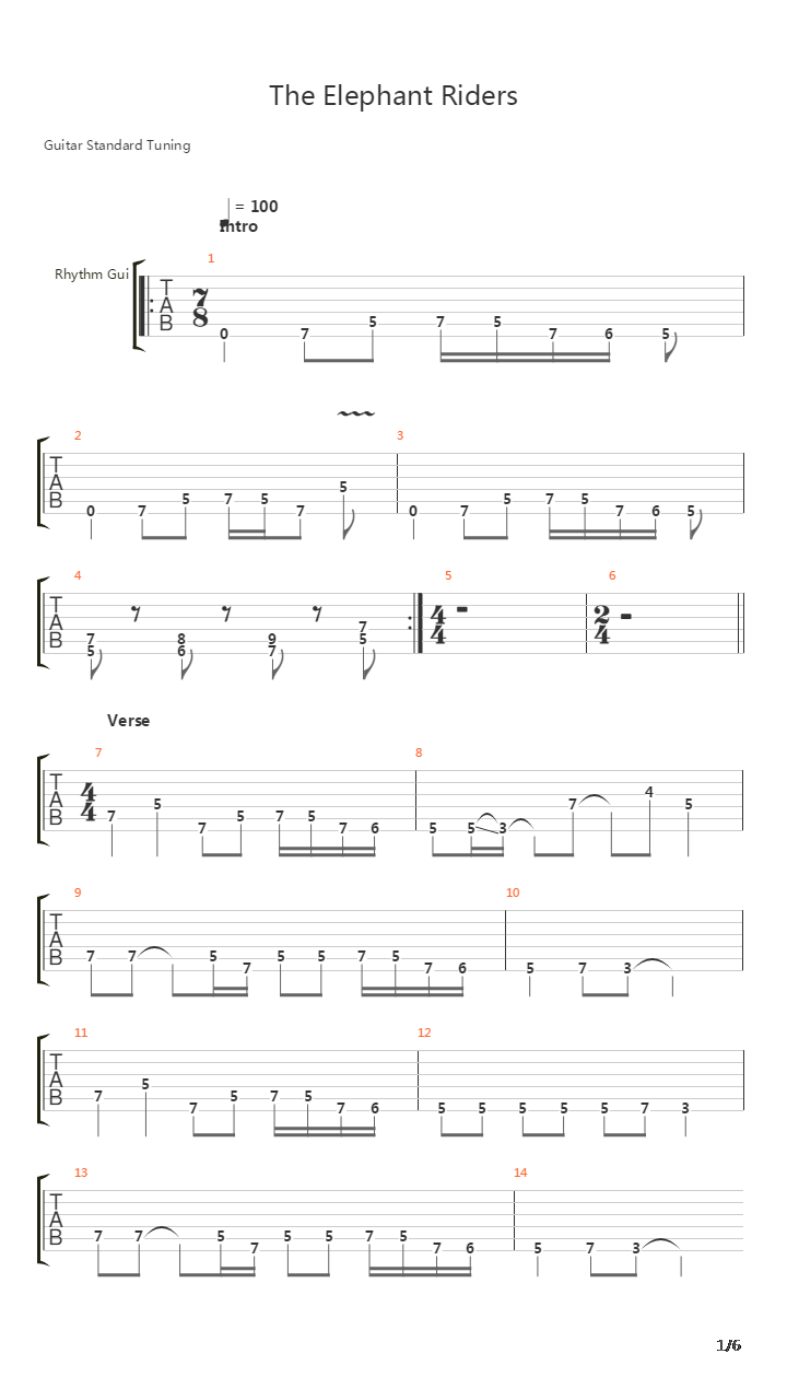The Elephant Riders吉他谱