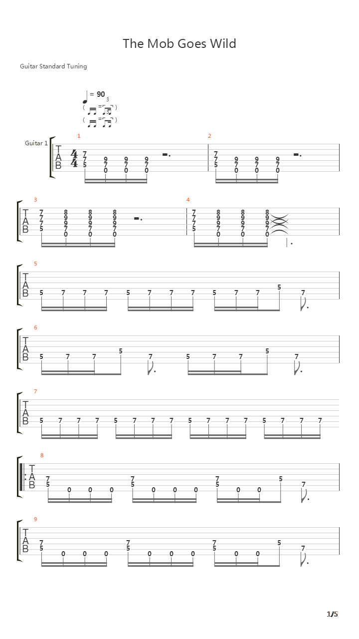 The Mob Goes Wild吉他谱