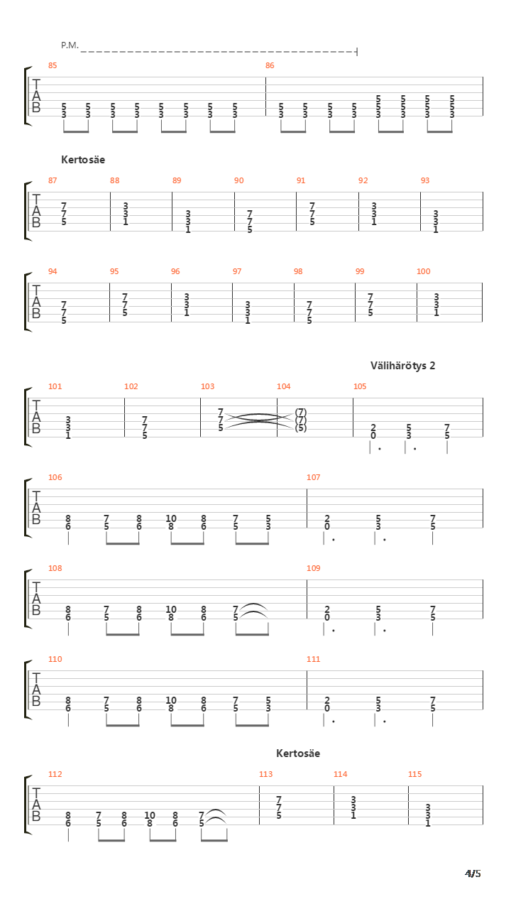 Minne Paha Haudattiin吉他谱