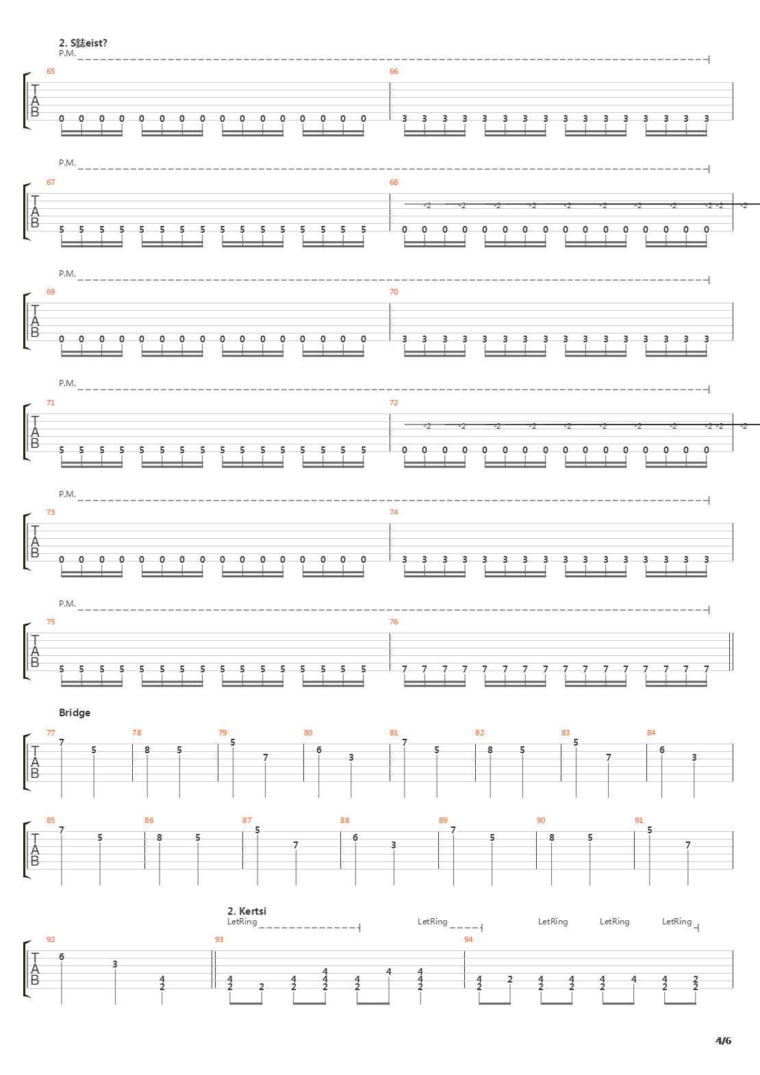 Punainen Komentaja吉他谱