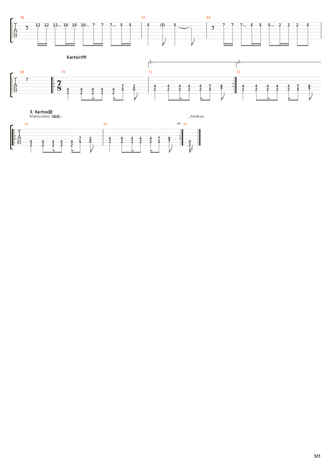 Surunmurhaaja吉他谱