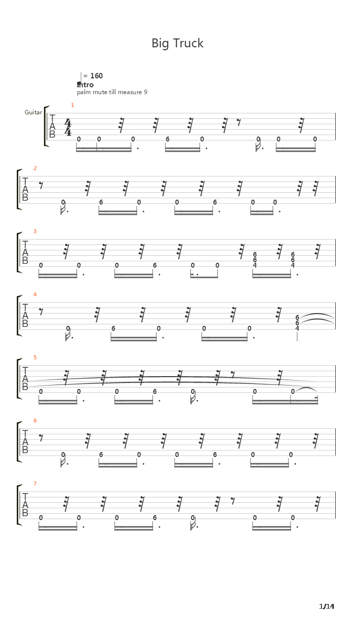 Big Truck吉他谱