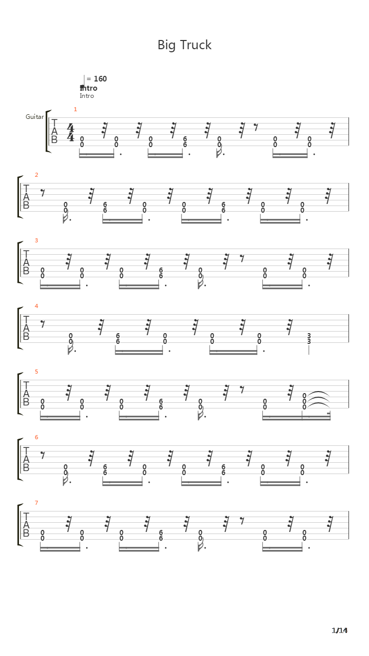 Big Truck吉他谱