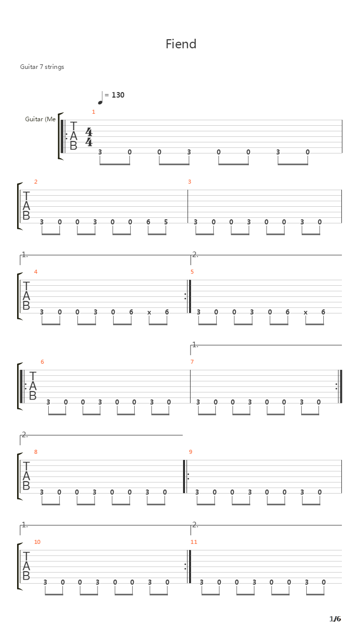 Fiend吉他谱