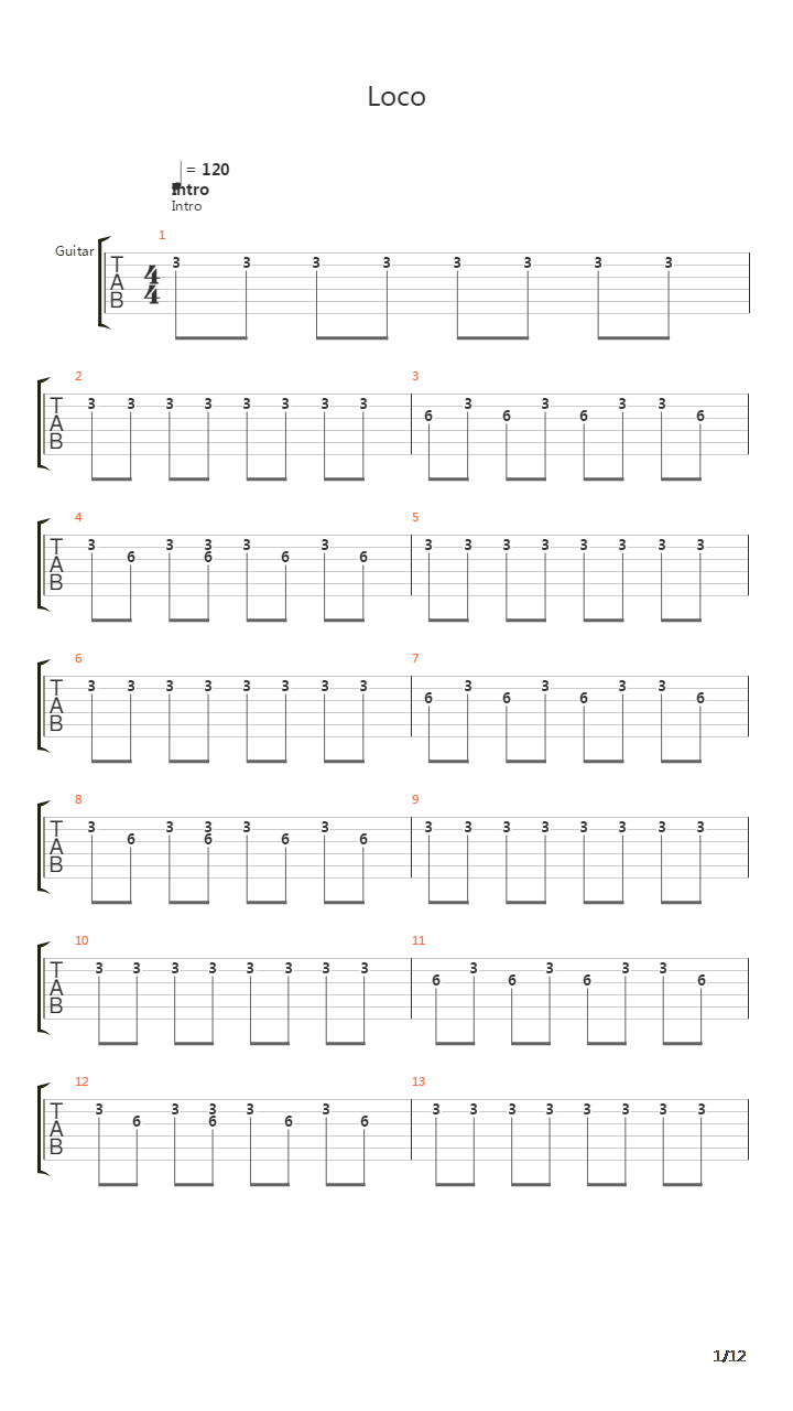 Loco吉他谱