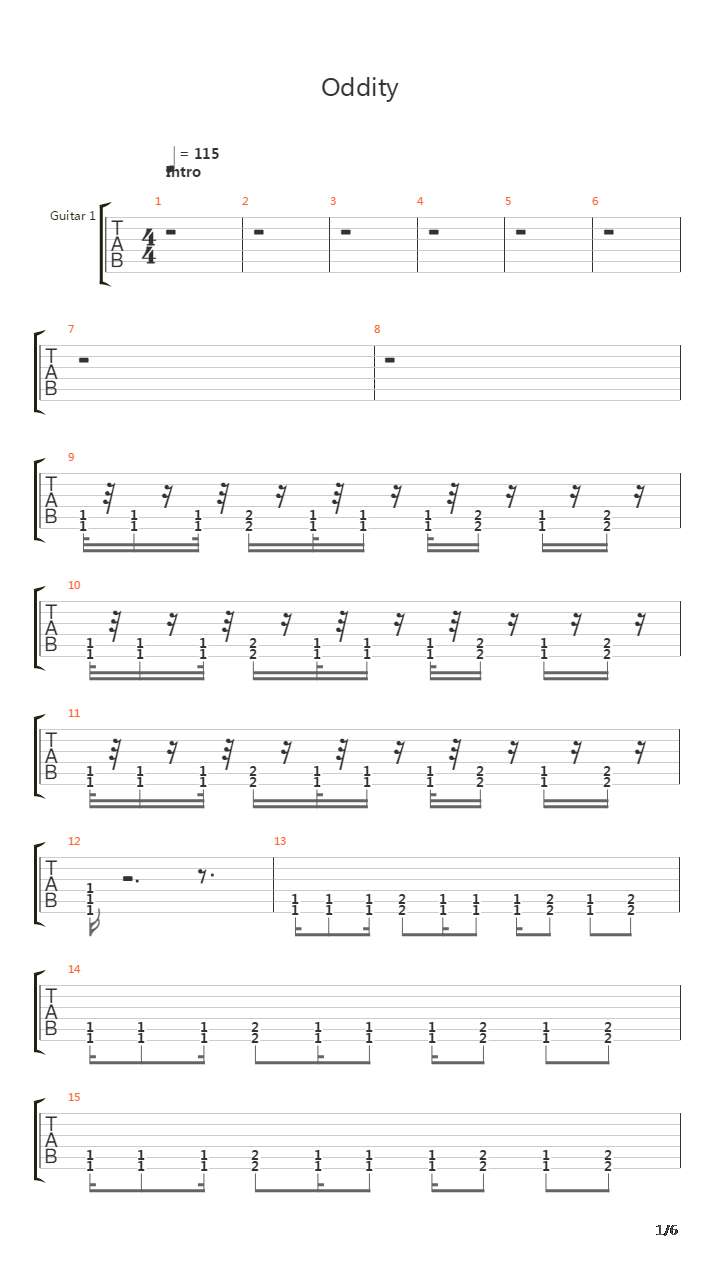 Oddity吉他谱