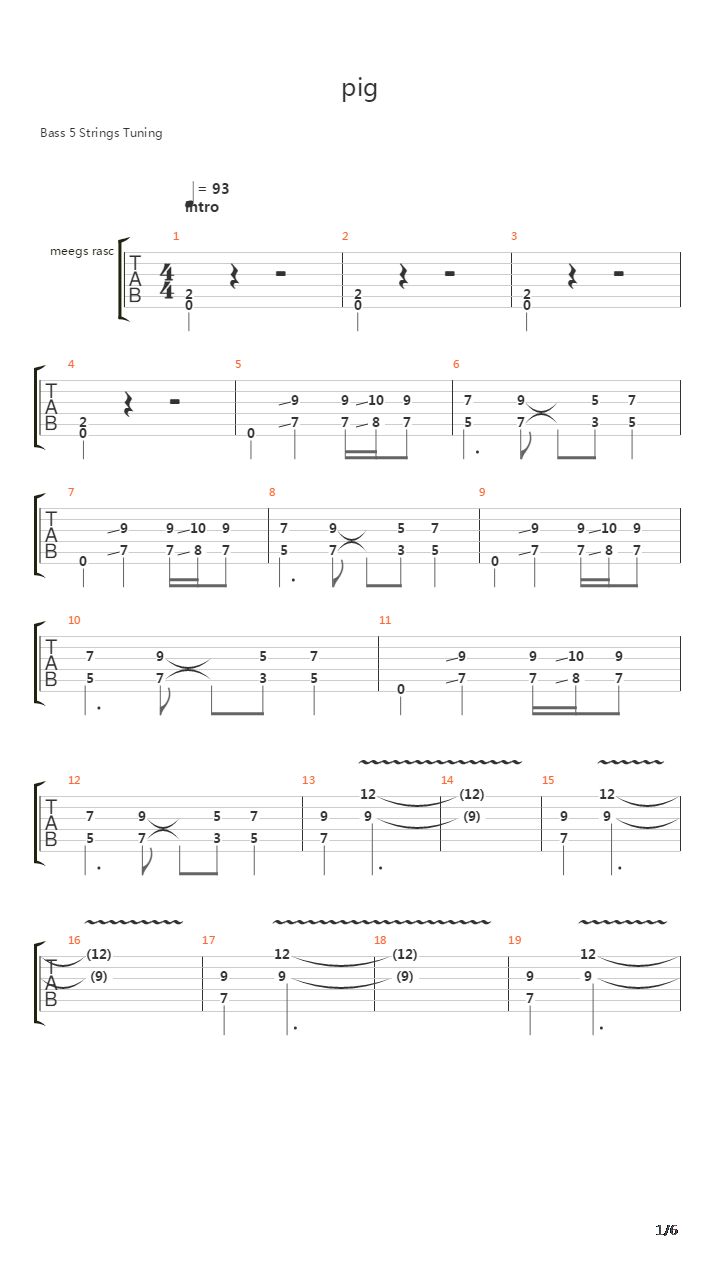 Pig吉他谱