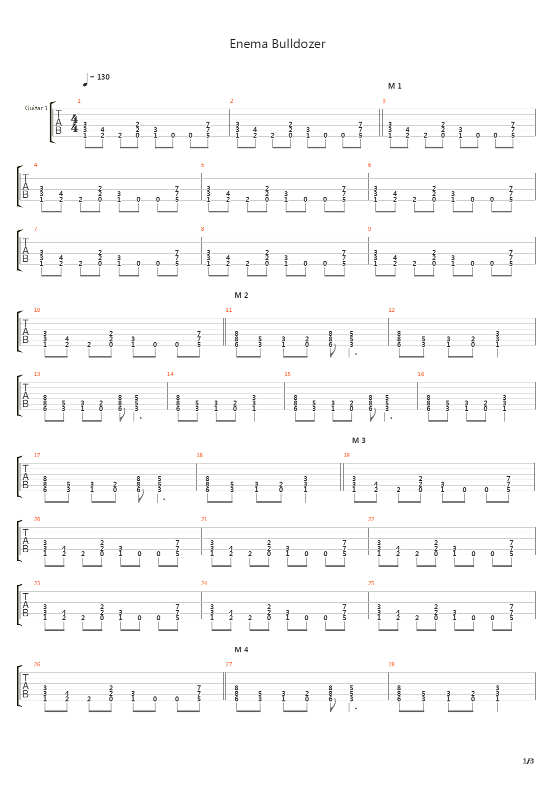 Enema Bulldozer吉他谱