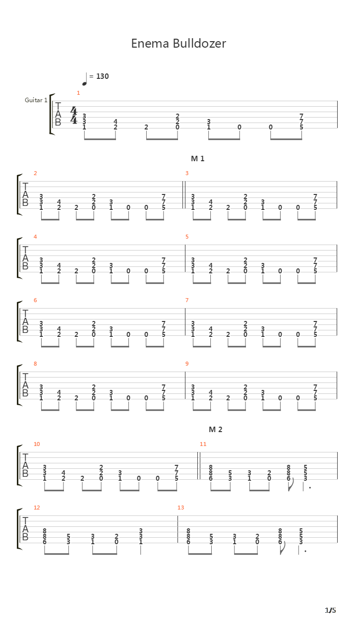 Enema Bulldozer吉他谱