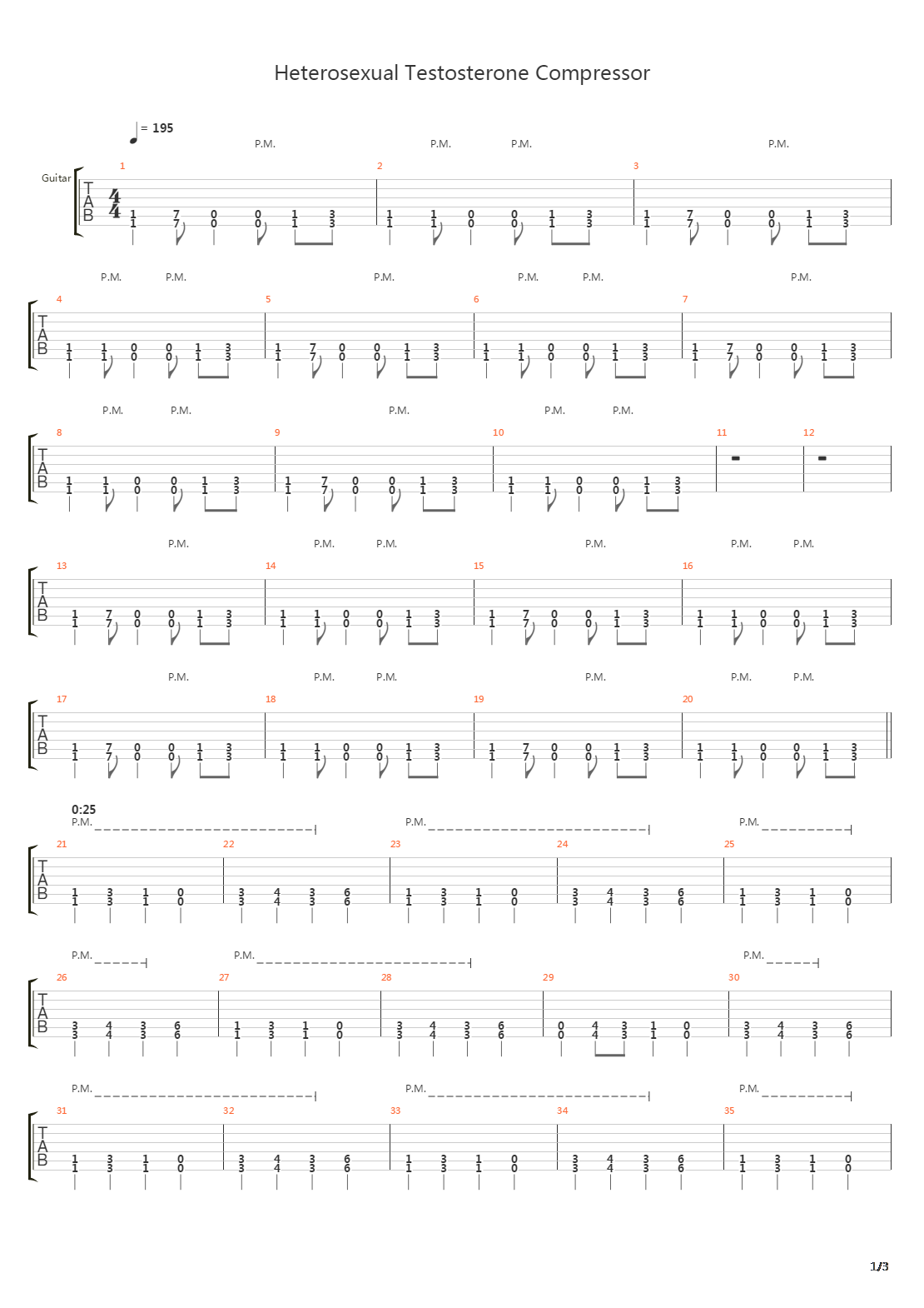 Heterosexual Testosterone Compressor吉他谱