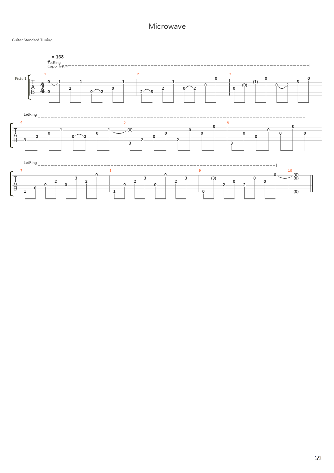 Microwave吉他谱