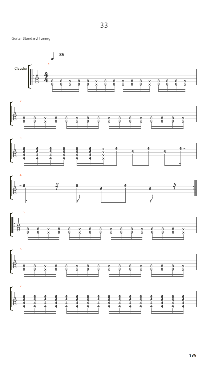 3 3吉他谱