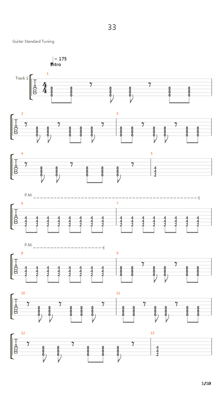 33吉他谱