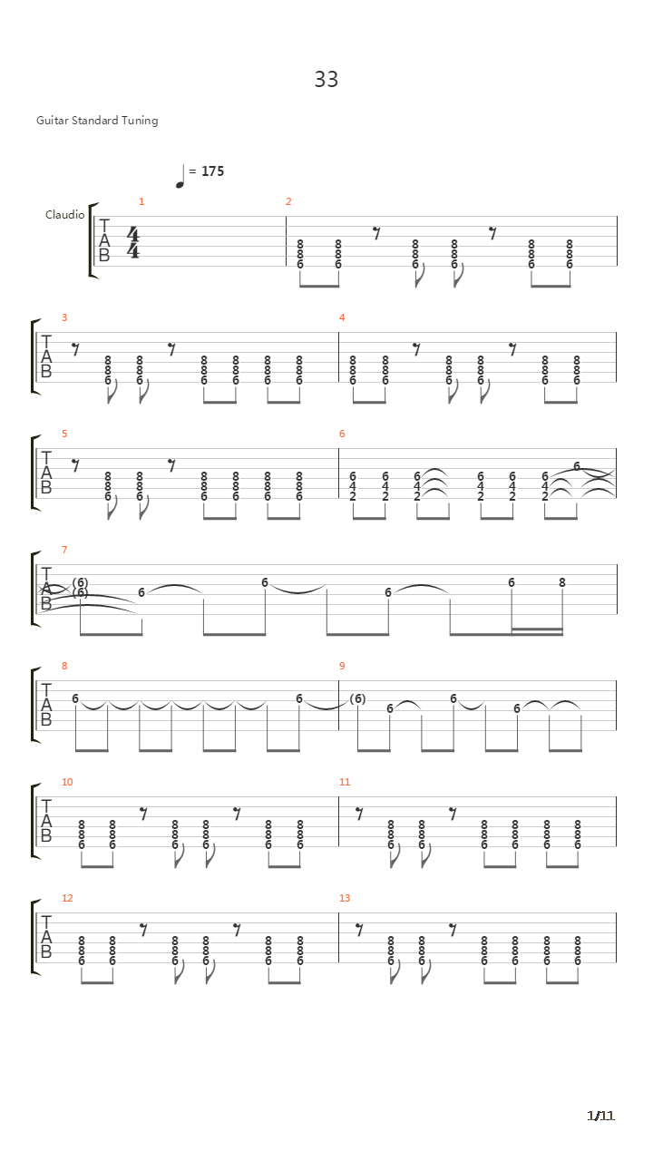 33吉他谱