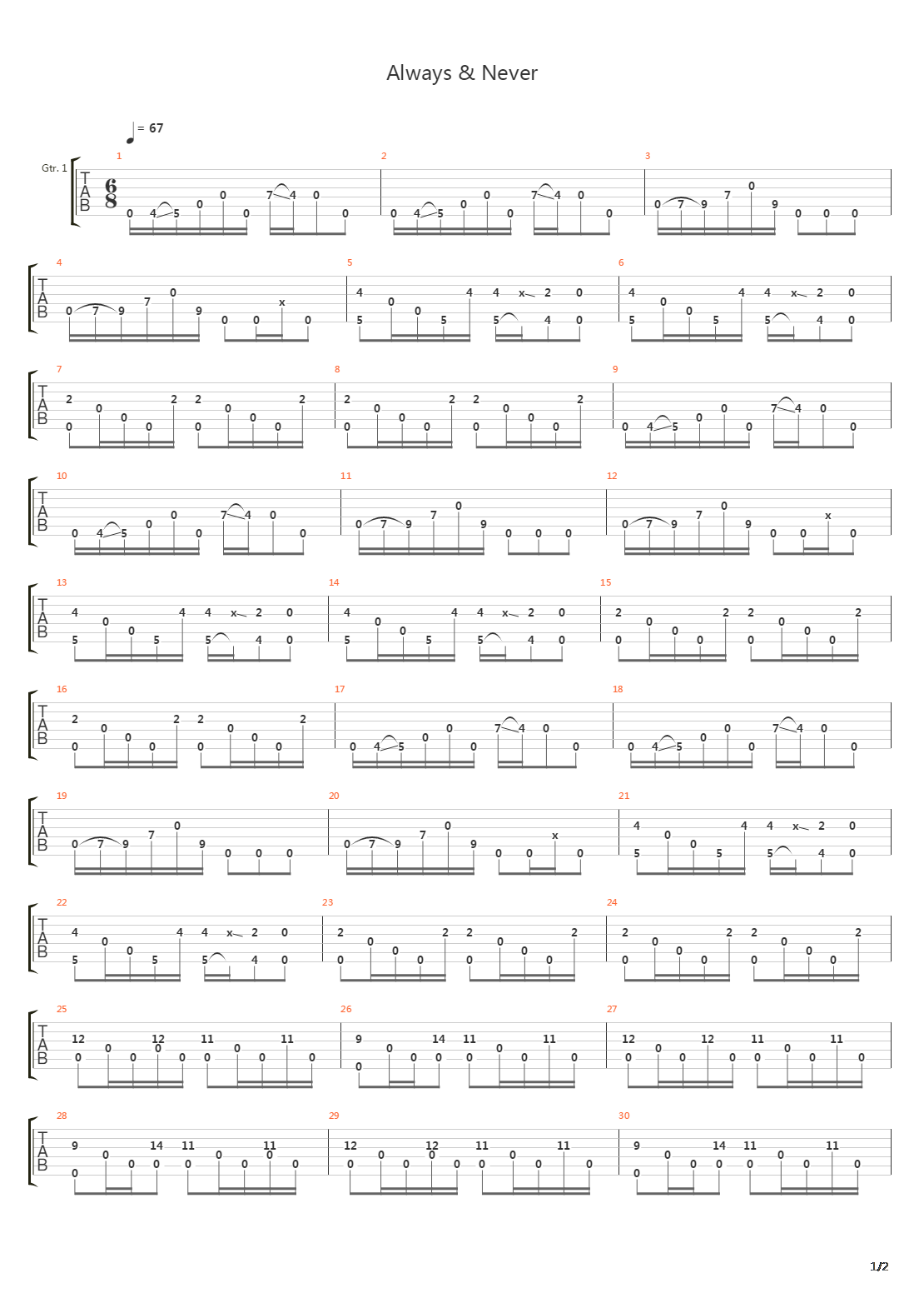 Always And Never吉他谱
