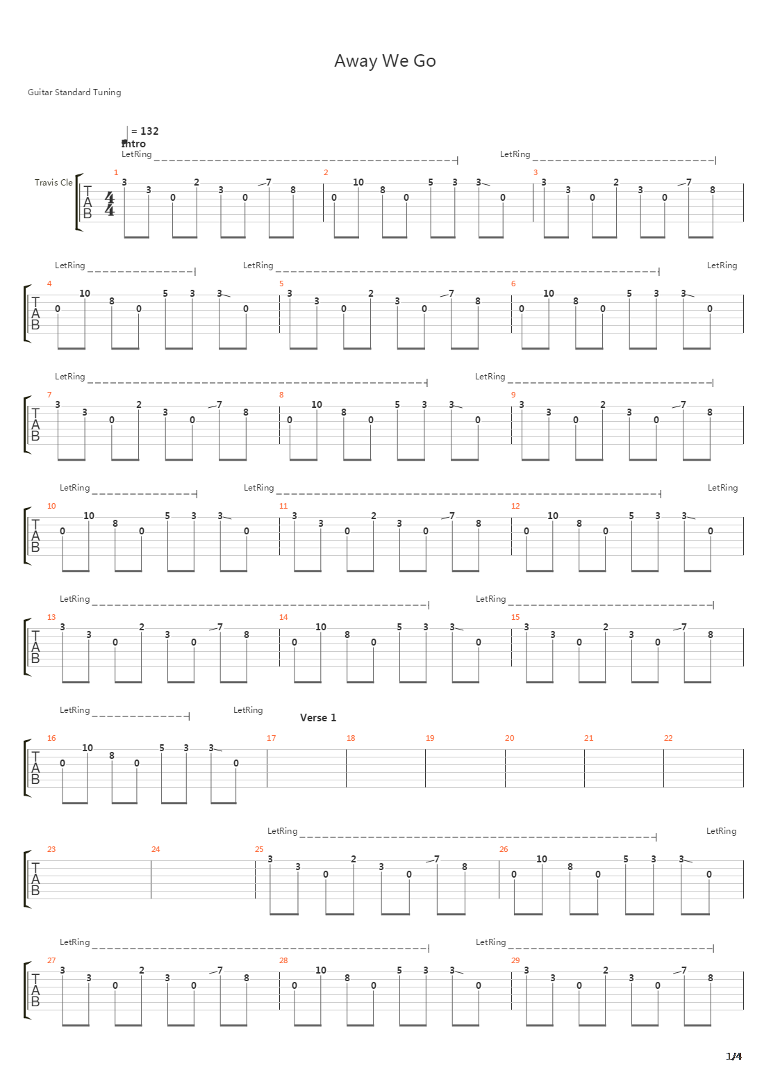 Away We Go吉他谱