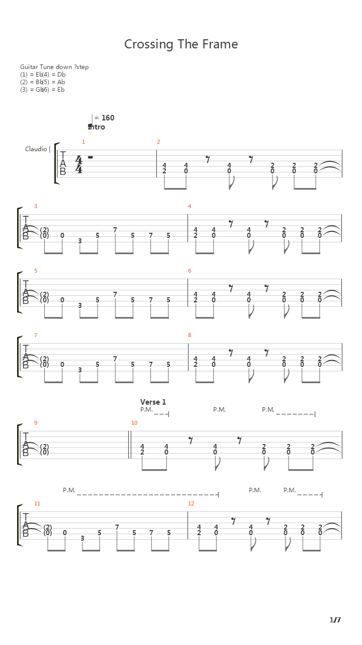 Crossing The Frame吉他谱