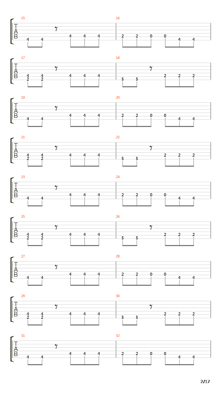 Cuts Marked In The March Of Men吉他谱