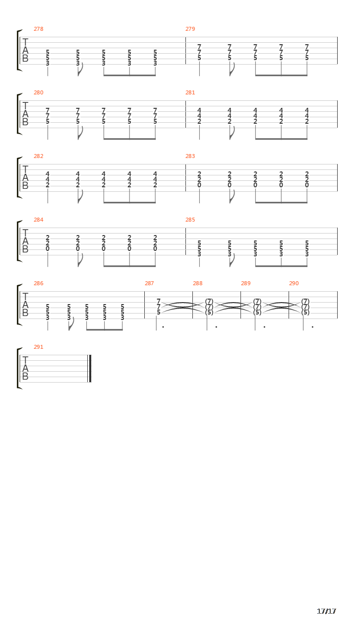 Cuts Marked In The March Of Men吉他谱