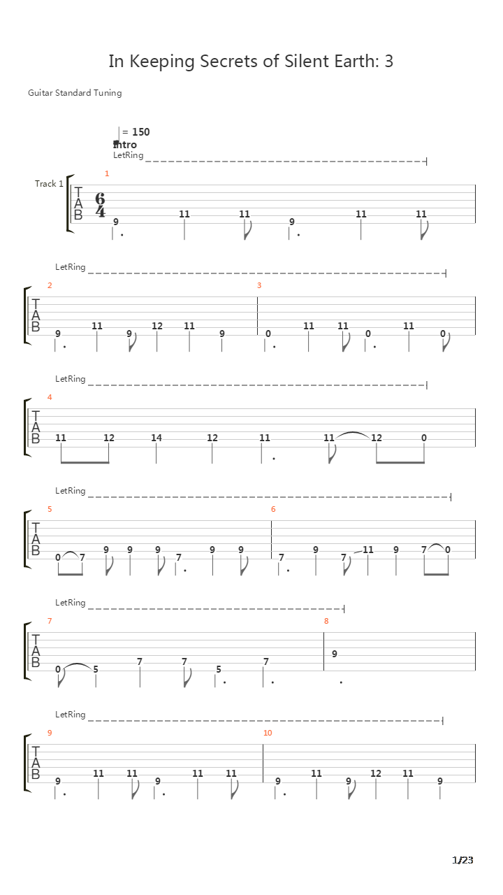 In Keeping Secretsof Silent Earth 3吉他谱