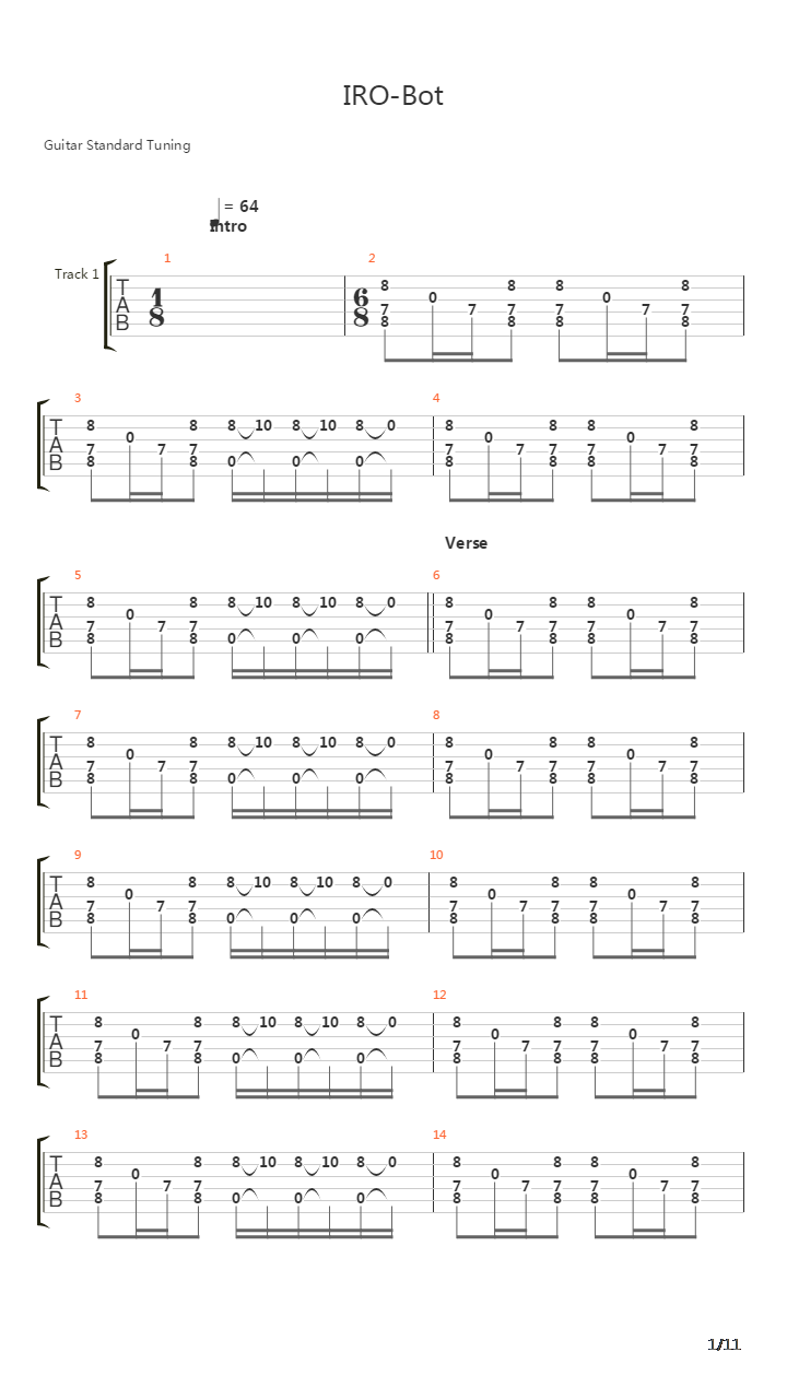 Iro-bot吉他谱