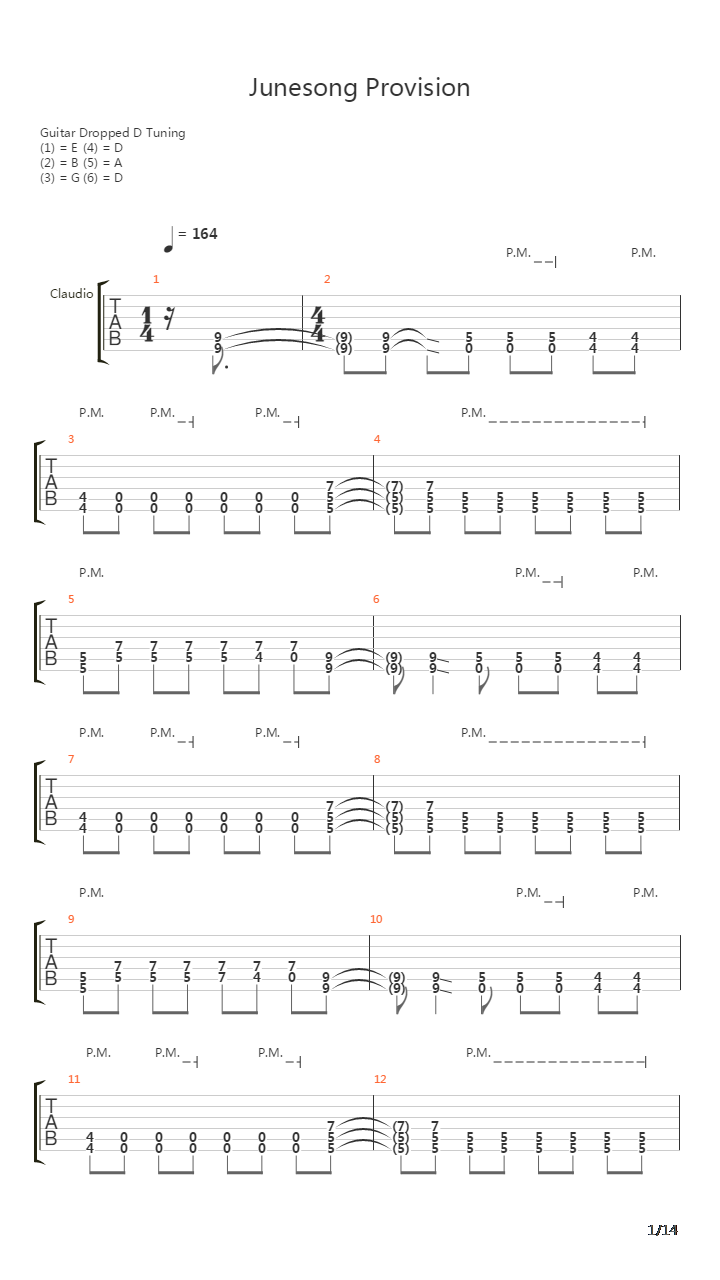 Junesong Provision吉他谱