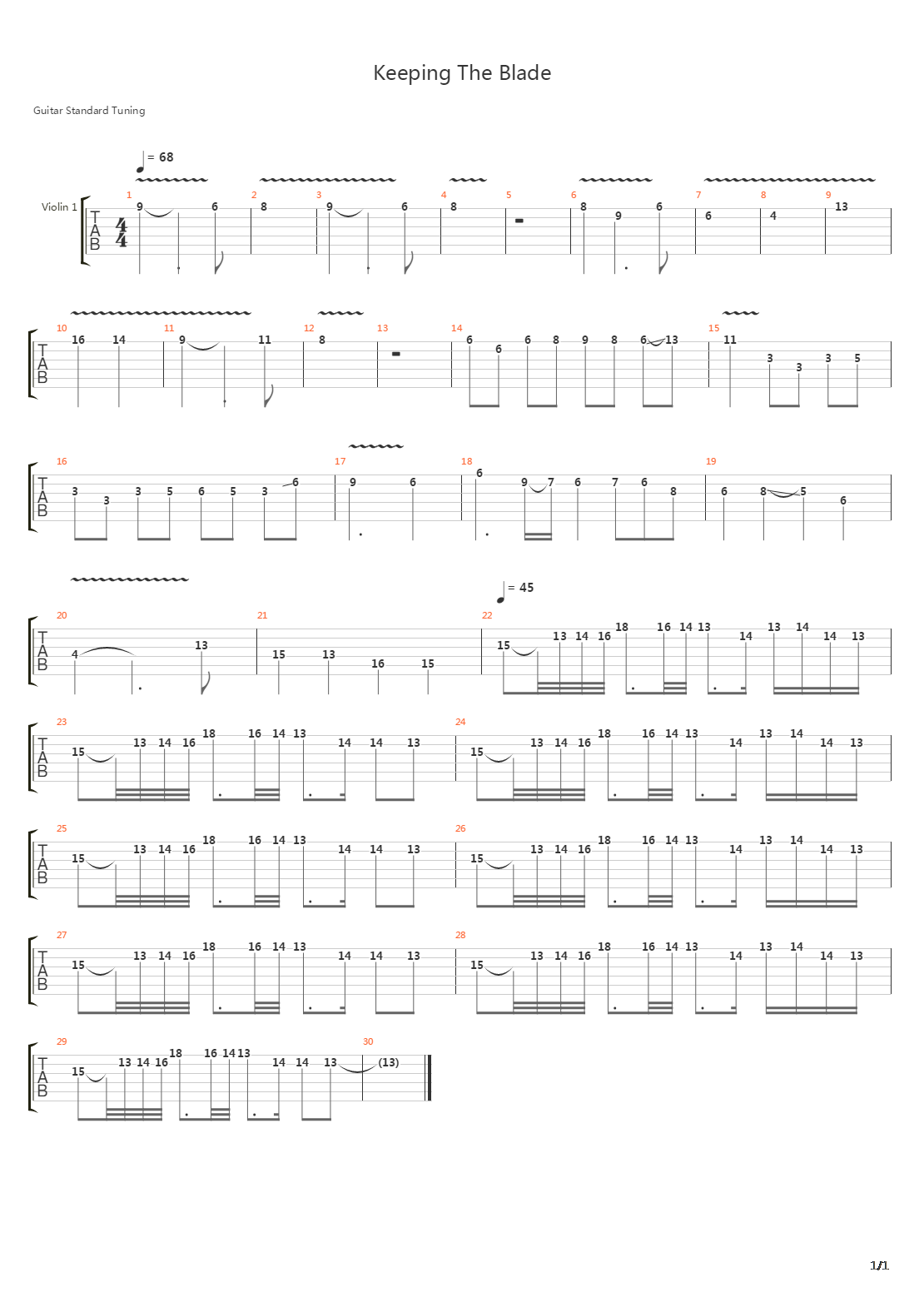Keeping The Blade吉他谱