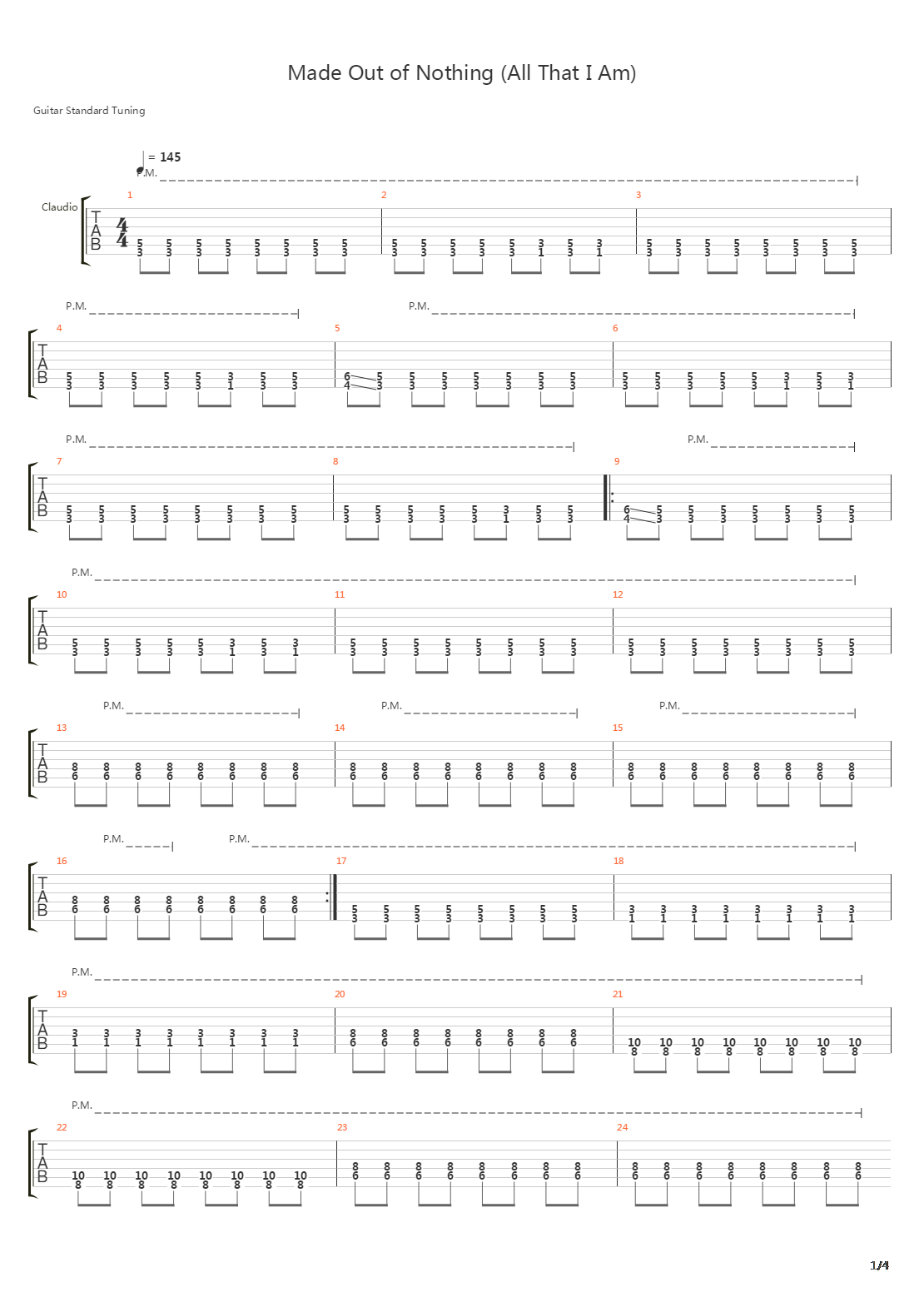 Made Out Of Nothing All That I Am吉他谱