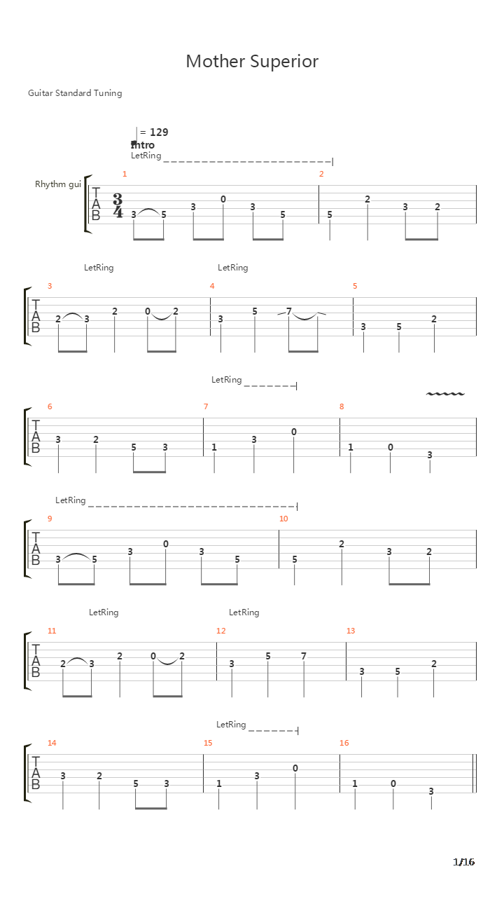 Mother Superior吉他谱