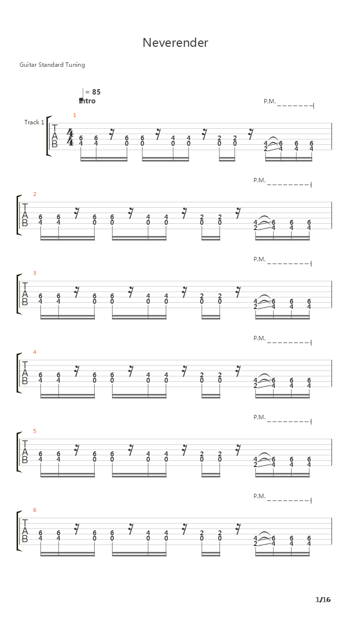 Neverender吉他谱