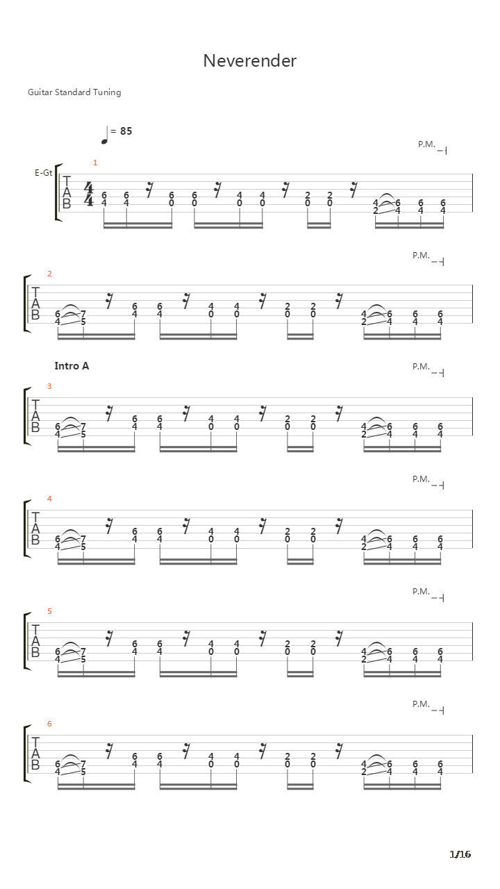 Neverender吉他谱
