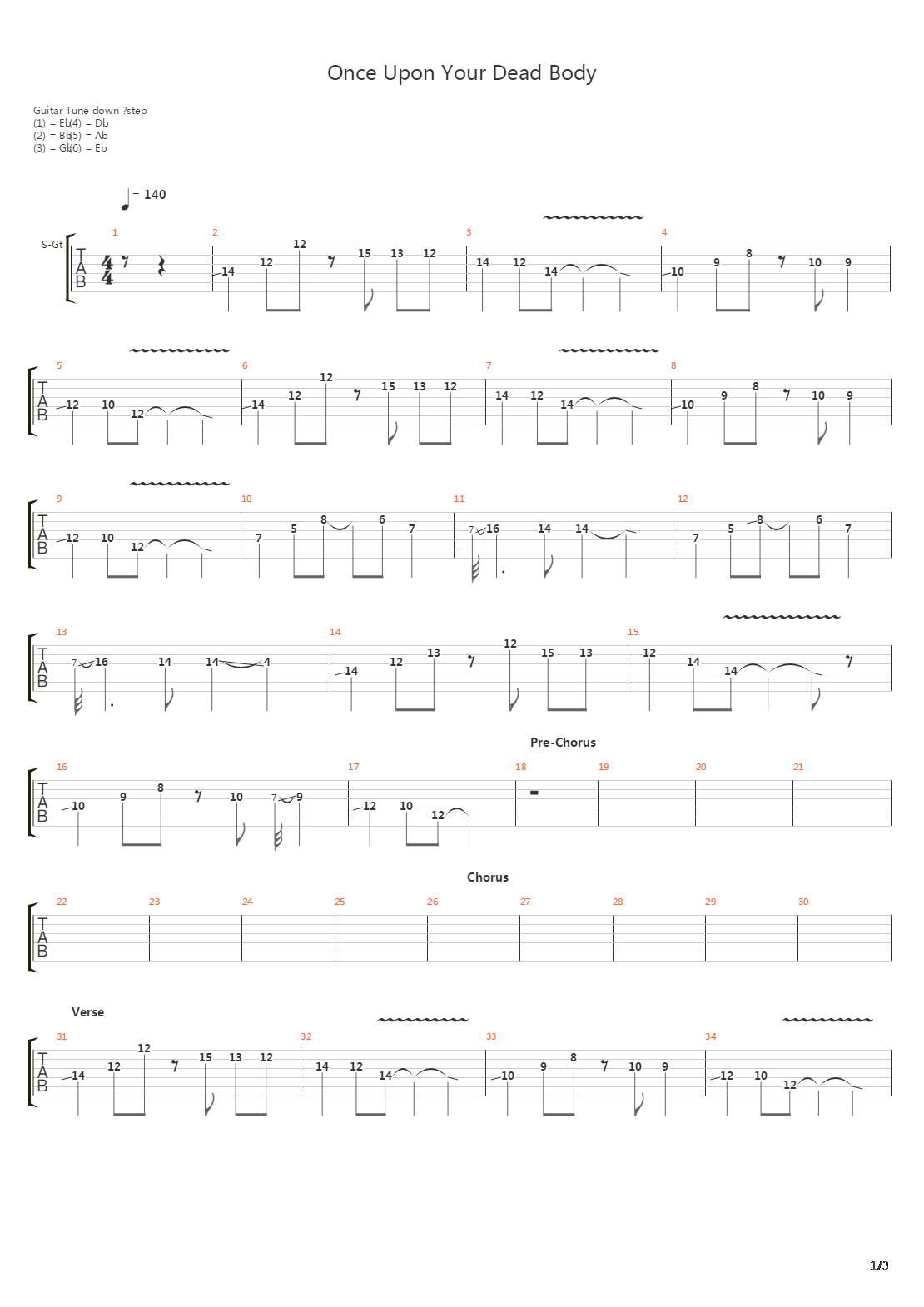 Once Upon Your Dead Body吉他谱