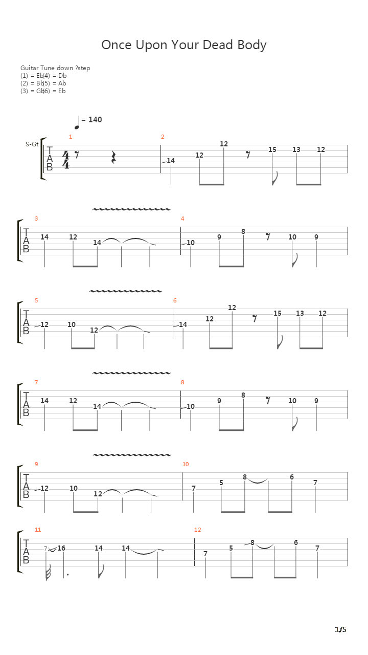Once Upon Your Dead Body吉他谱
