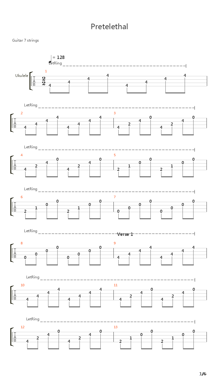 Pretelethal吉他谱