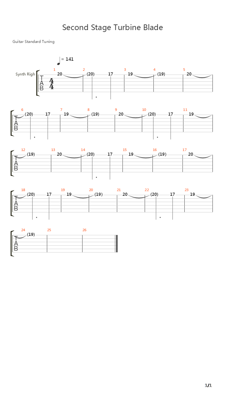 Second Stage Turbine Blade吉他谱