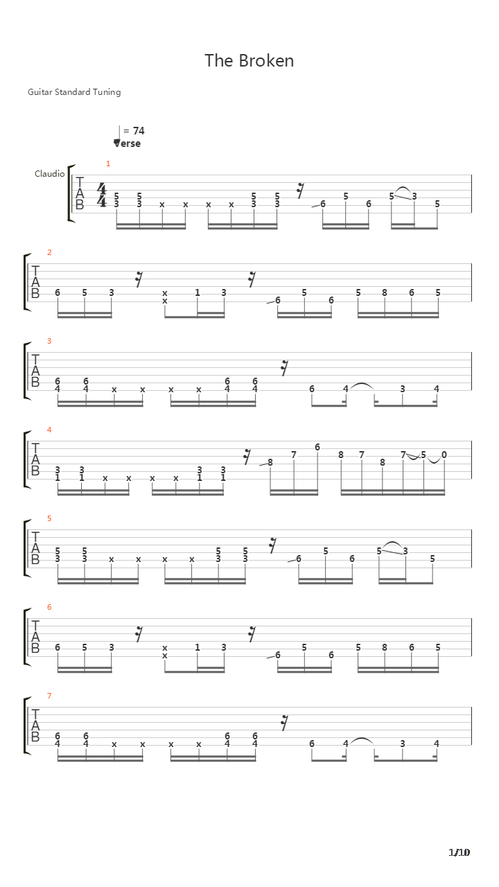 The Broken吉他谱