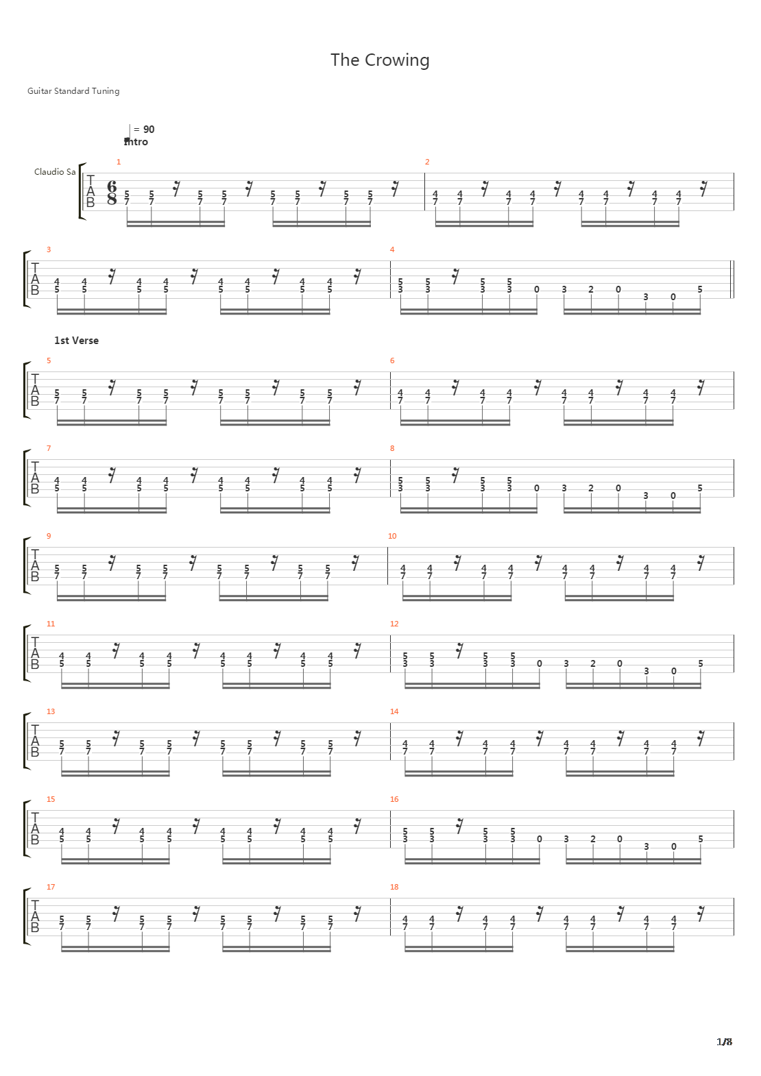 The Crowing吉他谱