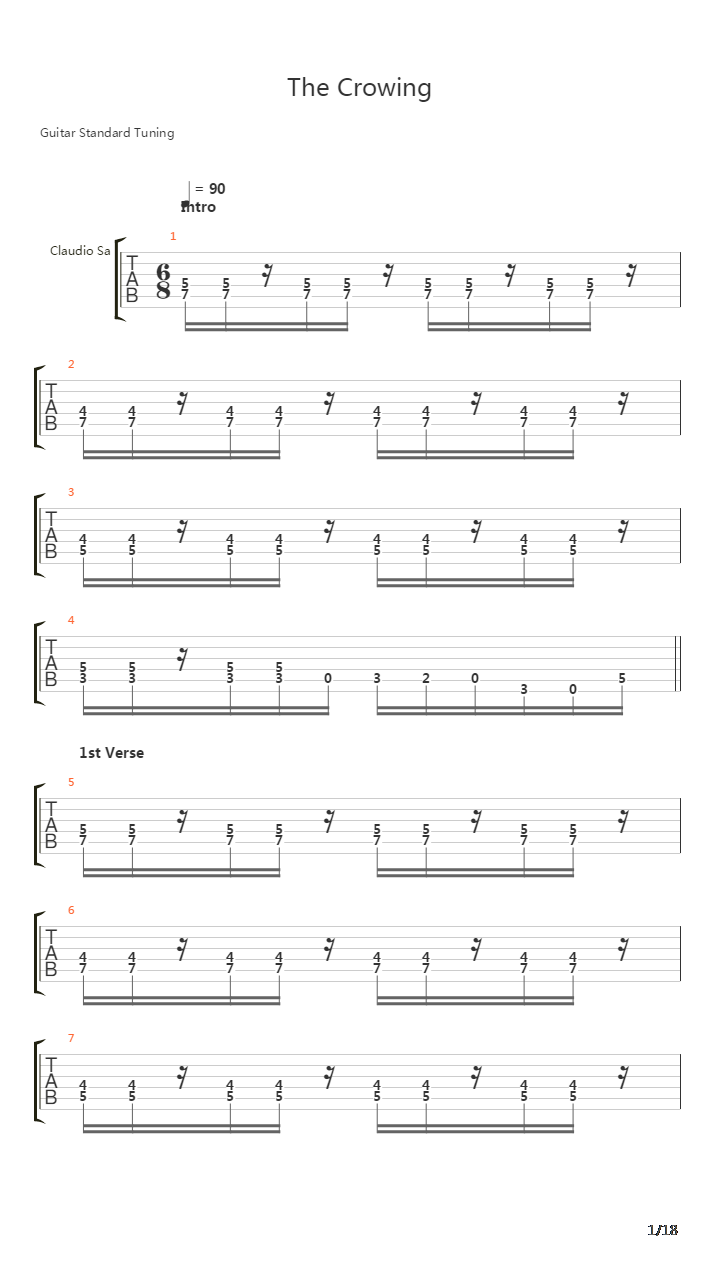 The Crowing吉他谱