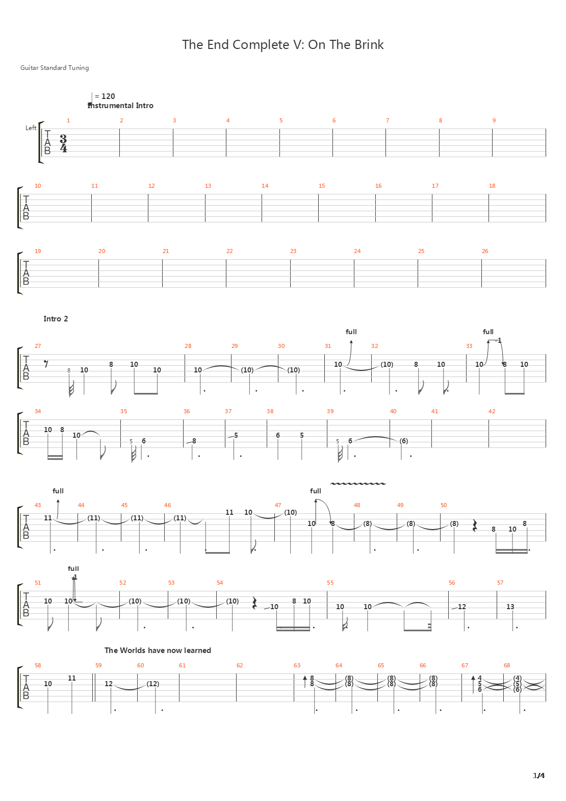 The End Complete V - On The Brink吉他谱