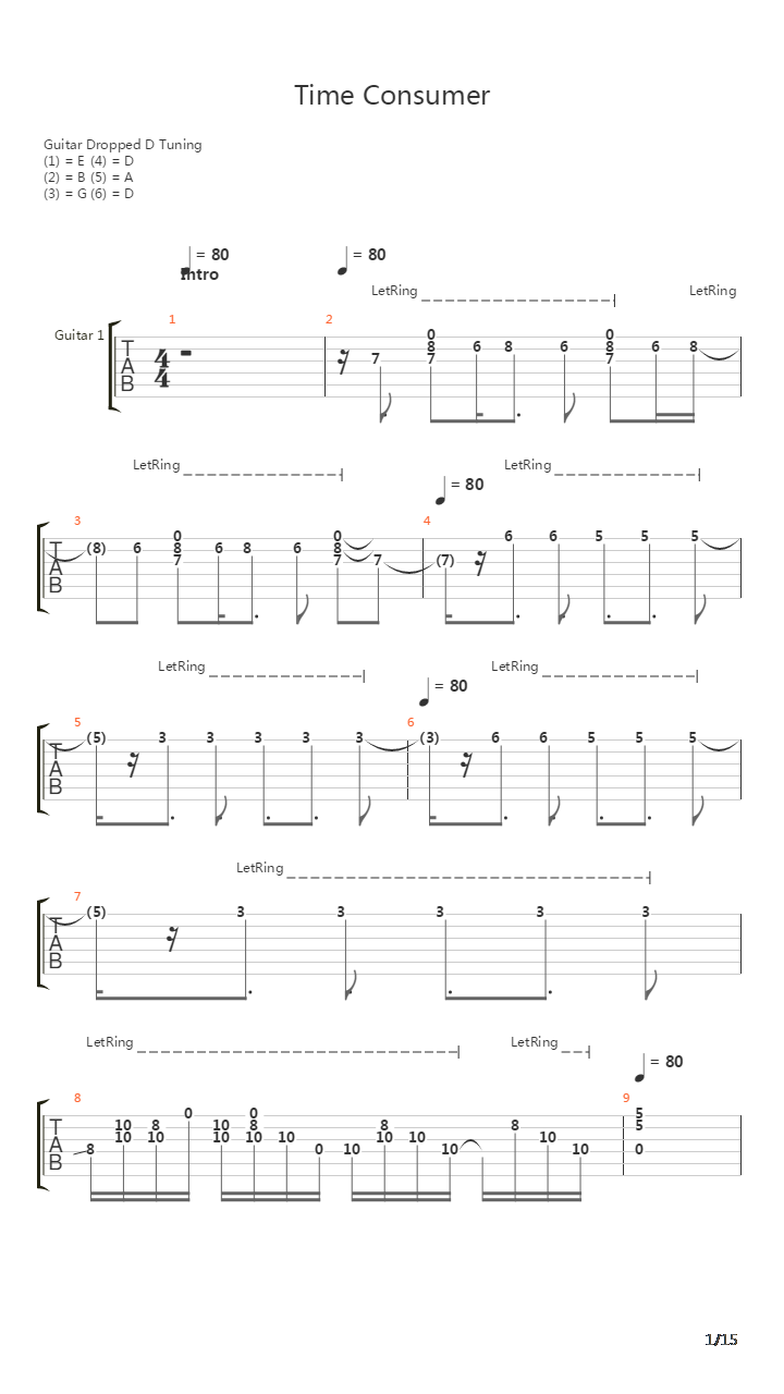 Time Consumer吉他谱