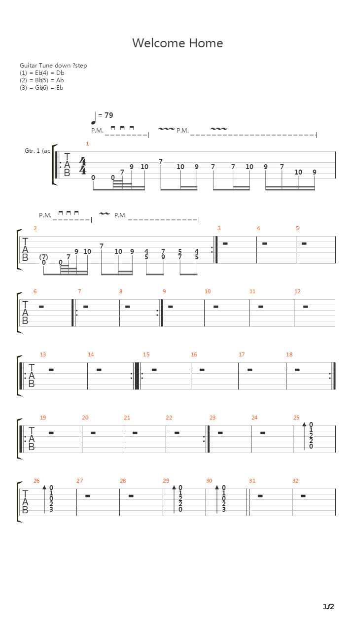 Welcome Home吉他谱