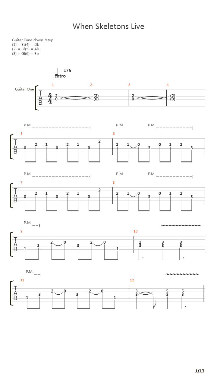 When Skeletons吉他谱