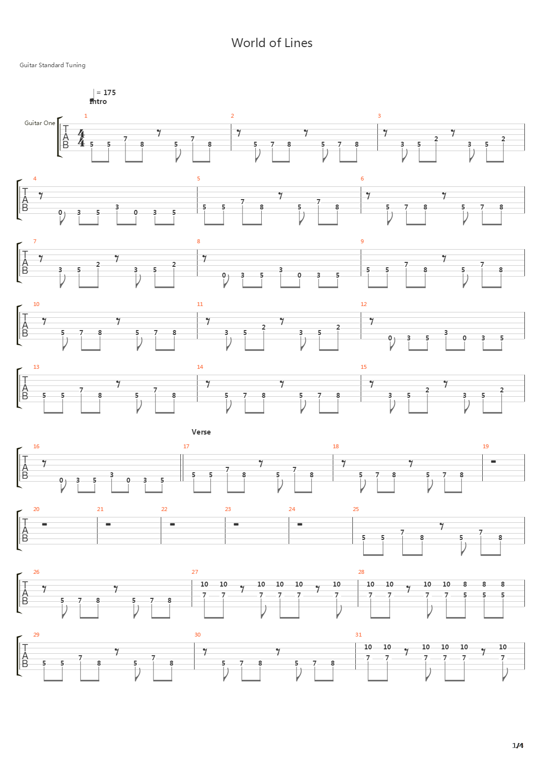 World Of Lines吉他谱