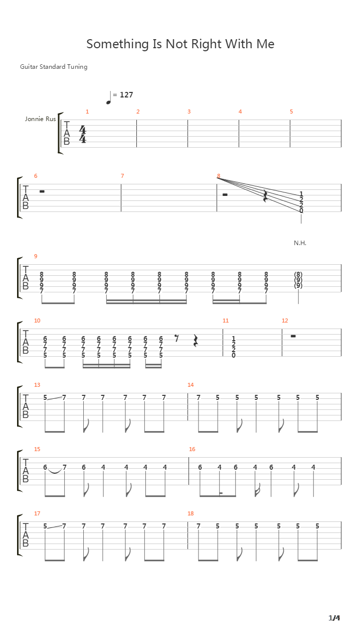 Something Is Not Right With Me吉他谱