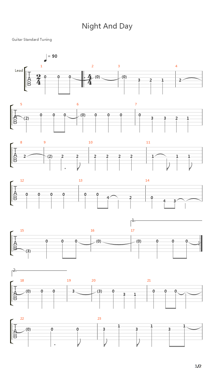 Night And Day吉他谱