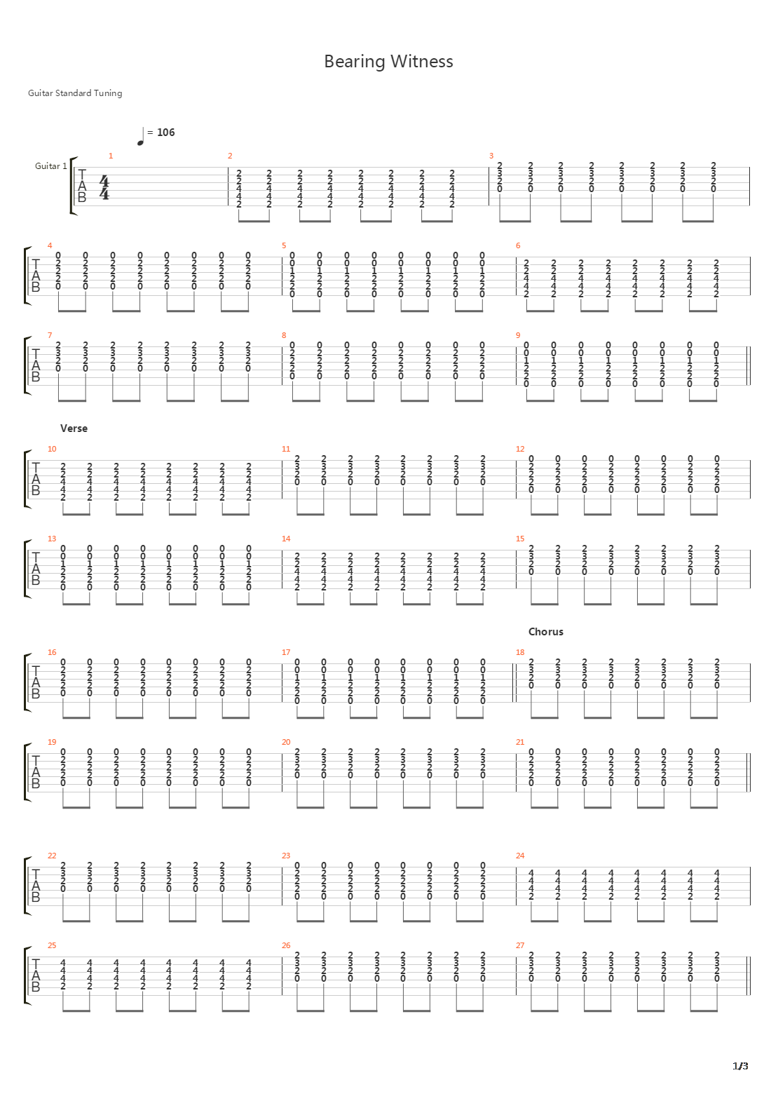 Bearing Witness吉他谱