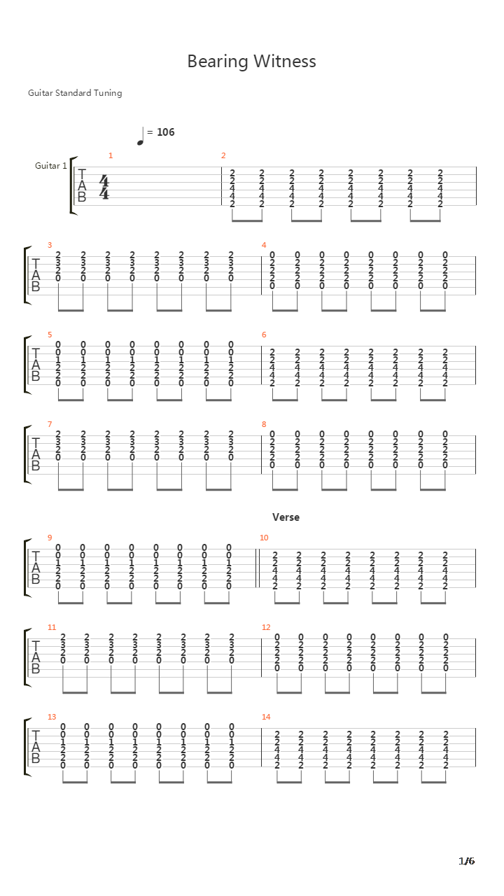 Bearing Witness吉他谱