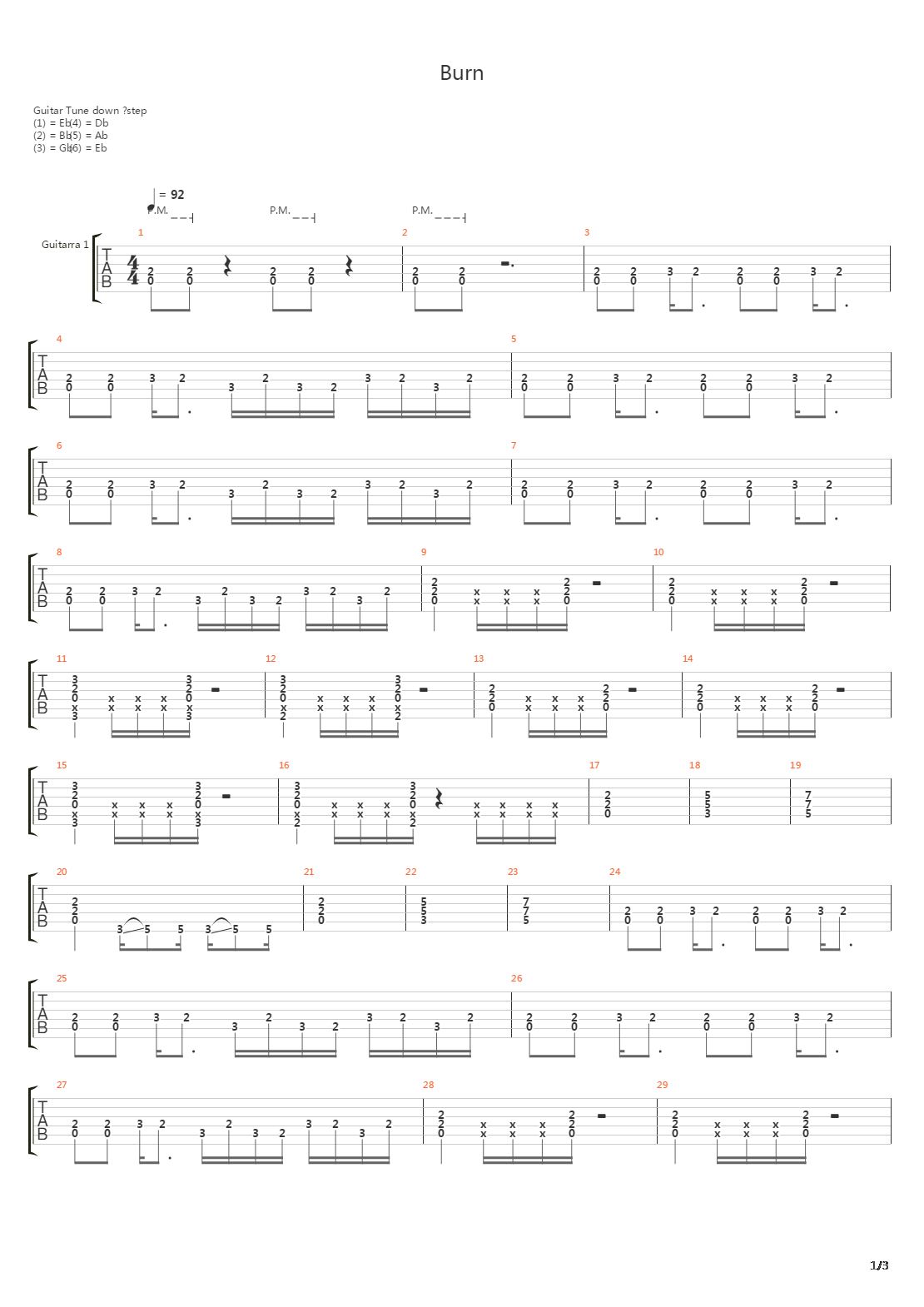 Burn吉他谱